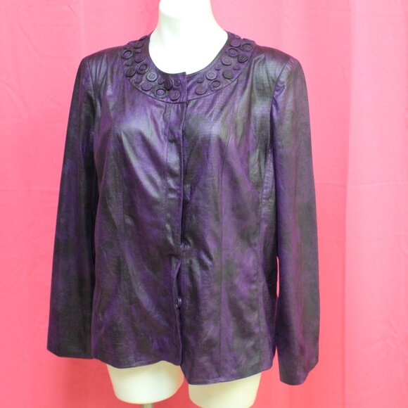 #580B Chico's Purple Dress Jacket Size 3 (16) - Picture 2 of 10
